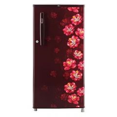 LG 185 L 1 Star Direct Cool Single Door Refrigerator (GL-B199OSJB-Toughened Glass, Red Jasmine)