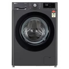 LG 6.5 Kg 5 Star Inverter Fully-Automatic Front Loading Washing Machine with Inbuilt heater (FHV1265Z2M, Middle Black, AI DD Technology & Steam for Hygiene)