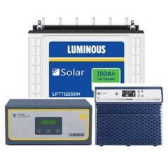 LUMINOUS Solar Home Solution I-CRUZE3000 Inverter + SRS SHINE 3650  + LPTT12150H Solar Tubular Battery &+330W Solar Poly Crystaline Module Pure Sine Wave Inverter