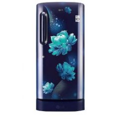 LG 185 L Single Door 5 Star Refrigerator with Base Drawer and Smart Inverter Compressor, Fast Ice Making (GL-D201ABCU,Blue Charm)