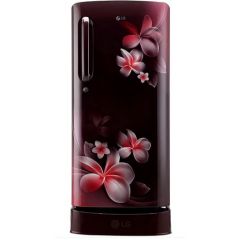 LG 185L Direct Cool Single Door 4 Star Refrigerator with Base Drawer  (Scarlet Plumeria, GL-D201ASPY)