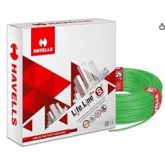 Havells Life Line Plus S3 0.75 sq mm PVC HRFR Cable Green