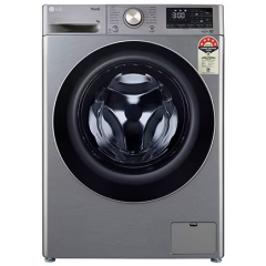 LG 9.0 kg, Front Load Washing Machine with AI Direct Drive™ Washer with Steam™ (FHP1209Z7P) Platinum Silver