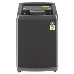 LG 7.5 kg 5 Star with Smart Inverter Technology and TurboDrum Fully Automatic Top Load Washing Middle Black  (T75SKMB1Z)