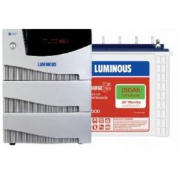 Luminous Cruze 3.5KVA Inverter with RC 18000 Battery (4 Batteries, White & Grey)