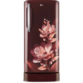 LG 201 L 3 Star Inverter Direct-Cool Single Door Refrigerator (GL-D211HSMD, Scarlet Marvel, Base stand with drawer