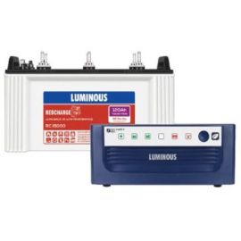 Luminous Eco Watt+ 650 Square Wave Inverter with Red Charge RC 15000 120Ah Recyclable Tubular Battery for Home, Office & Shops (Blue & White)