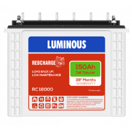 Luminous RedCharge RC18000 150Ah Tall Tubular Battery Tubular Inverter Battery (150Ah)