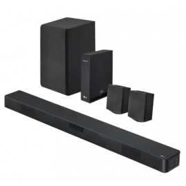 LG Sound Bar SNC4R, 4.1 Ch, 420W Soundbar with Wireless Subwoofer, Wireless Rear Speaker, Black