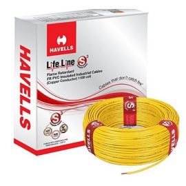 Havells Life Line Plus S3 1 sq mm PVC HRFR Cable (Yellow)