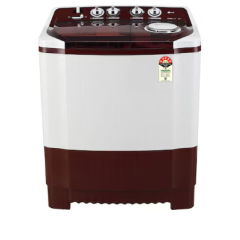 LG 8 Kg Washing Machine P8035SRAZA Semi Automatic Top Load White, Burgundy with Additional Spin time