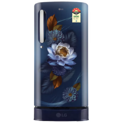 LG 185 L Single Door Refrigerator, Base Stand Drawer, Direct Cool, Smart Inverter Compressor, GLD1956ZABW Blue Waterlilly, 5 Star