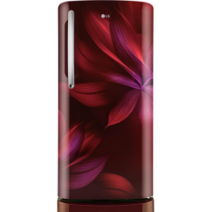 LG 210 Ltr, 3 Star Single Door Refrigerator, Smart Inverter Compressor With Base Stand Drawer, Scarlet Aura, GL-D231ASAD
