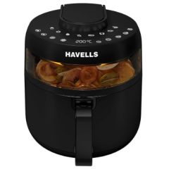 Havells Digital Air Fryer Prolife Crystal 5.5L, D 8 Pre-sets, Aerocrisp Technology with 85% Less Oil Cooking 