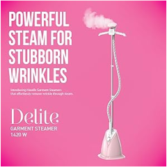 Havells Delite Garment Steamer 1420 Watts (Pink and White)