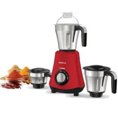 HAVELLS hydro 3jar 750 Mixer Grinder (3 Jars, Red) helps you Grind, Blend, and Mix Ingredients