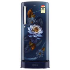 LG 185 L Single Door Refrigerator, Base Stand Drawer, Direct Cool, Smart Inverter Compressor, Blue Waterlilly, 4 Star