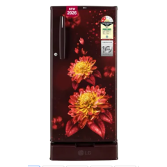 LG 185 L  2 Star Refrigerator Direct Cool Single Door  (Wine Color with Floral Design, GLD1925XOSF)