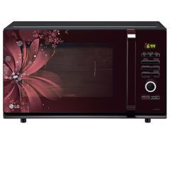 LG 32 L Convection Microwave Oven with Stainless Steel Cavity, 301 Auto Cook Menu, Diet Fry, 360° Rotisserie, Black