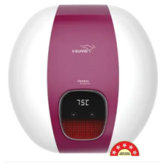 V-Guard PEBBLE SHINE SMART 15 L Storage Water Geyser with Flexi Pipes  (Grape Red, White)