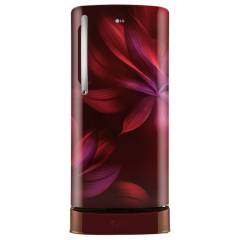 LG 210 Ltr, 5 Star Single Door Refrigerator, Smart Inverter Compressor With Base Stand Drawer, Scarlet Aura, GL-D231ASAU