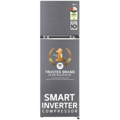 LG 272 L Frost Free Double Door Refrigerator, 2 star with Inverter Compressor, Smart Connect, Express Freeze & Multi Air Flow ( GL-N312SDSY, Dazzle Steel )