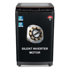 Voltas Beko 7.0 Kg, 5 Star, Inverter, Fully Automatic Top Load Washing Machine (WTL70VPBGF, Black)