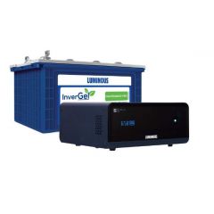 Luminous Inverter & Battery Combo for Home, Office & Shops (Zelio+ 1100 Pure Sine Wave Inverter, InverGel 18000 150 Ah Gel Tubular Battery), Blue