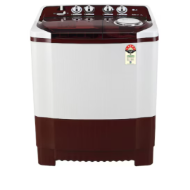 LG 8 Kg Washing Machine P8035SRAZA Semi Automatic Top Load White, Burgundy with Additional Spin time
