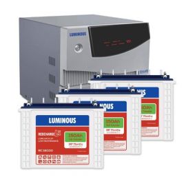 Luminous Cruze+ 2.5 kVA Inverter (1) with RC 18000 Battery (3), (Model: Cruze+ 2.5KVA-1_RC18000-3), Blue