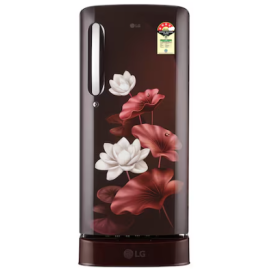 LG 185 L 4 Star Single Door Refrigerator with Base Stand Drawer, Smart Inverter Compressor, Direct Cool, Scarlet Lotus