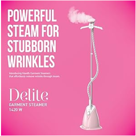 Havells Delite Garment Steamer 1420 Watts (Pink and White)