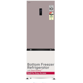 LG 340 L,3 Star,Frost Free,Double Door,Smart Inverter Compressor,Bottom Freezer Refrigerator with DoorCooling+, AI ThinQ,Wi-Fi Convertible (GL-B382FPTX,Pink Tango, Express Freeze,Full Wine Rack)
