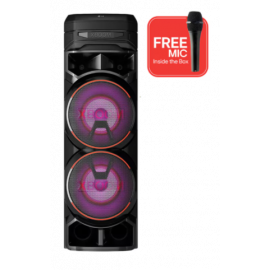 LG XBOOM RNC9 Party Speaker, Multi Color Lighting, Karaoke Feature, 1 Mic + 1 Guitar Input, Wireless Party Link, USB, Bluetooth Connection, XBOOM App
