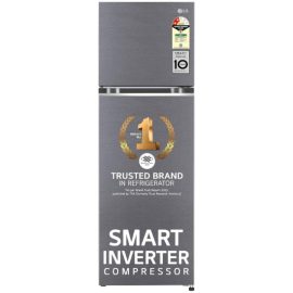 LG 272 L Frost Free Double Door Refrigerator, 2 star with Inverter Compressor, Smart Connect, Express Freeze & Multi Air Flow ( GL-N312SDSY, Dazzle Steel )
